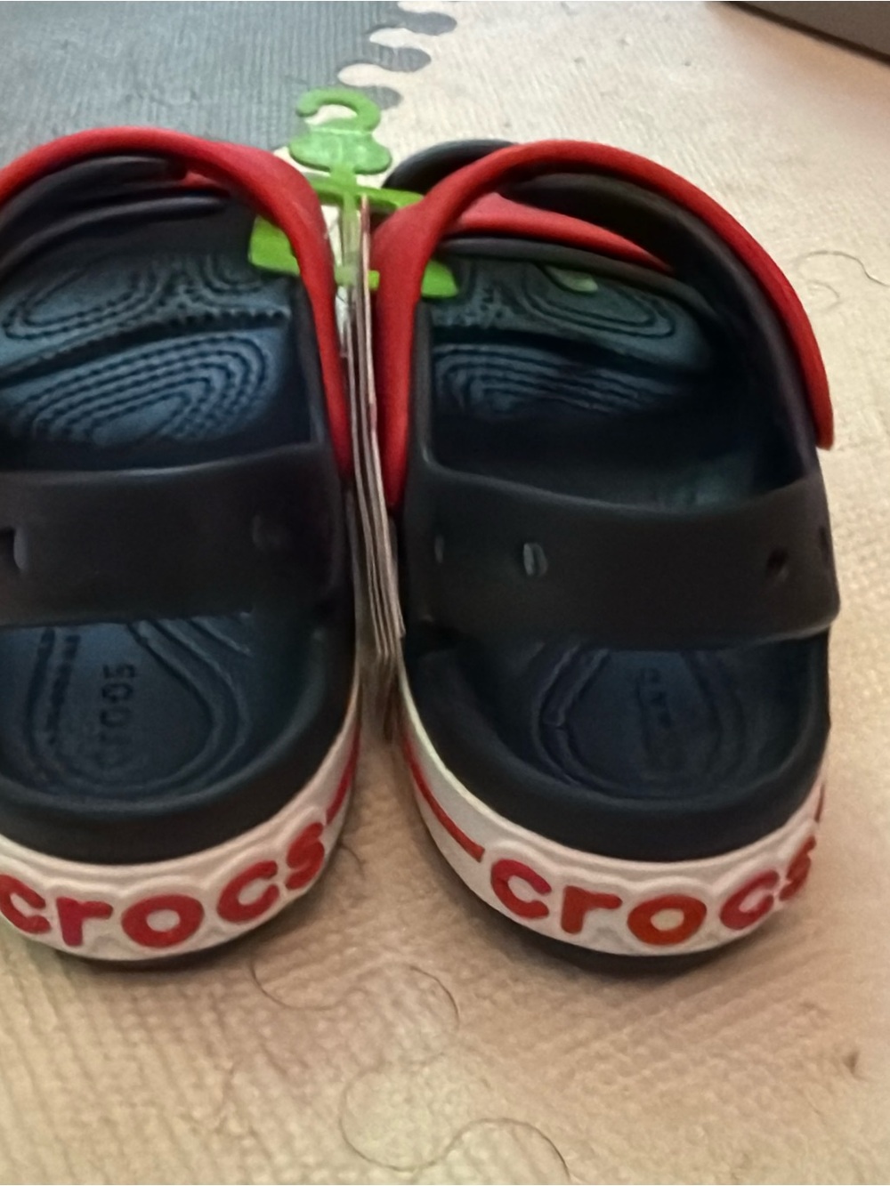 CROCS Kids Navy and Red Croslite Clog Sandals